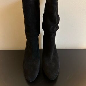 Banana Republic Ruched Suede boot, black, size 8. Worn once.